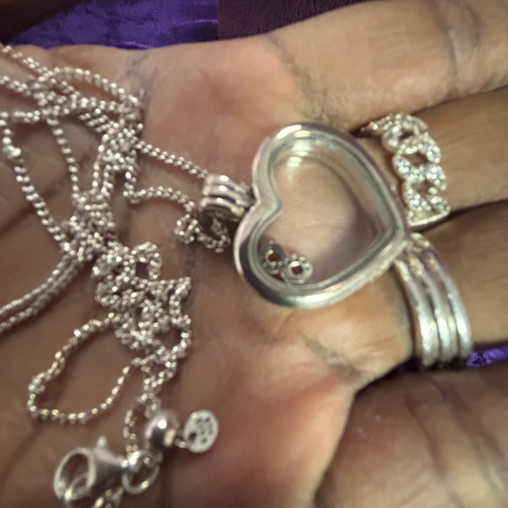 Pandora adjustable necklaces heart locket and mini infinity charm 1 left